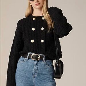 J. Crew Black Sweater with Gold Buttons
